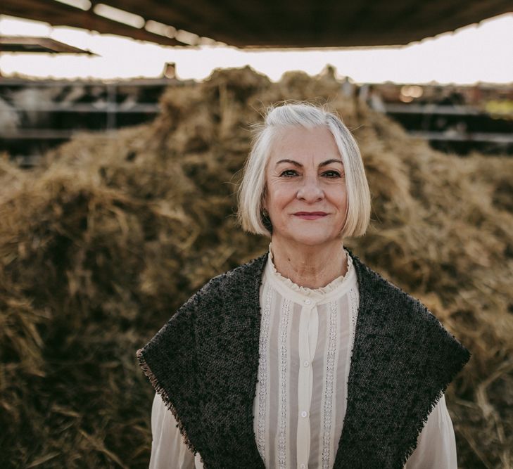 lady in blouse for golden wedding anniversary