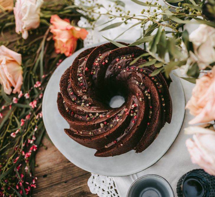 chocolate swirl celebration cake