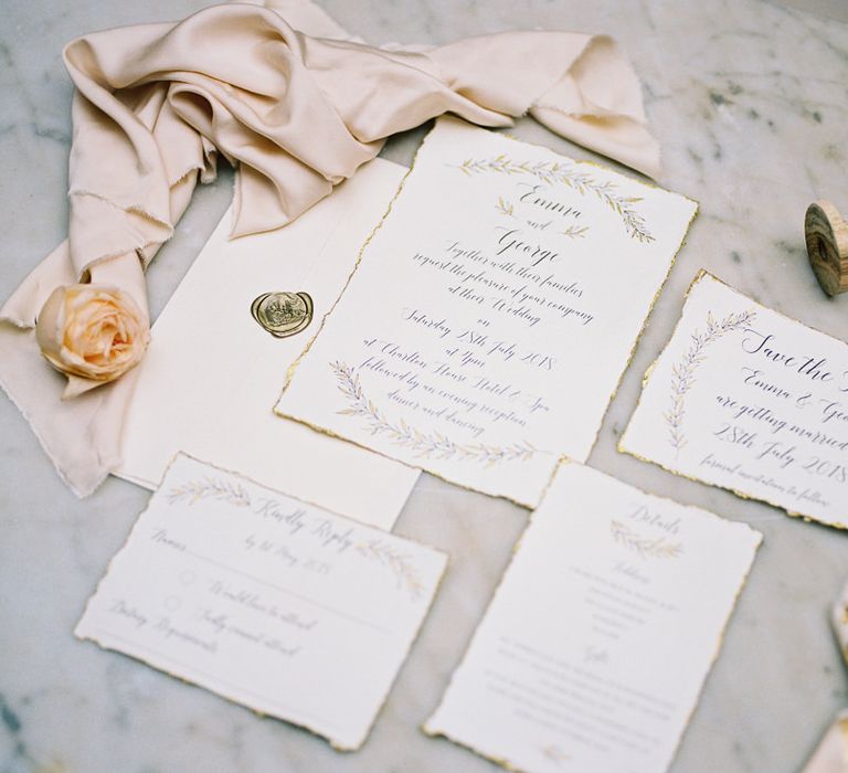 Stationery by Samantha Geen Designs | Fairytale Opulence at Charlton House, Somerset | Fine Art Film Photography by Liz Baker | Luxe Florist Fleur Provocateur.