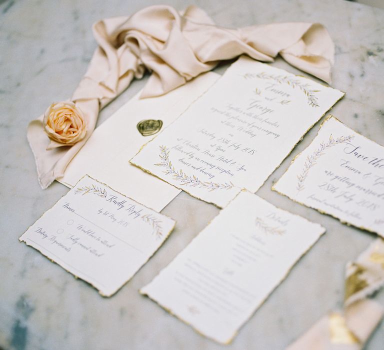 Stationery by Samantha Geen Designs | Fairytale Opulence at Charlton House, Somerset | Fine Art Film Photography by Liz Baker | Luxe Florist Fleur Provocateur.