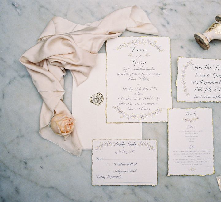 Stationery by Samantha Geen Designs | Fairytale Opulence at Charlton House, Somerset | Fine Art Film Photography by Liz Baker | Luxe Florist Fleur Provocateur.