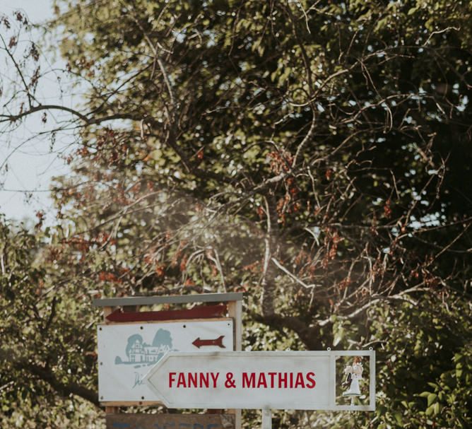 Wedding signpost