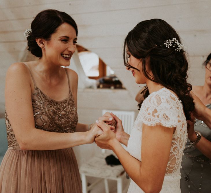 Bride getting ready