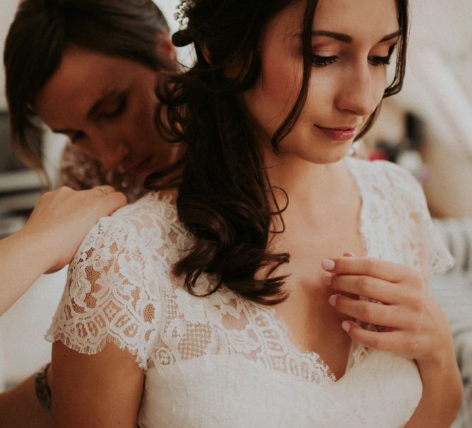 Bride getting ready