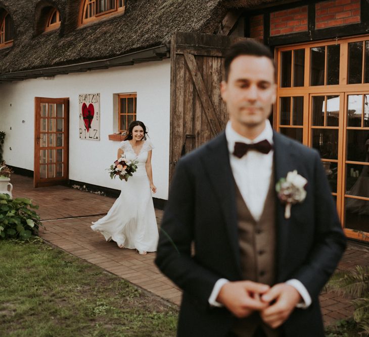 Groom waiting for First Look