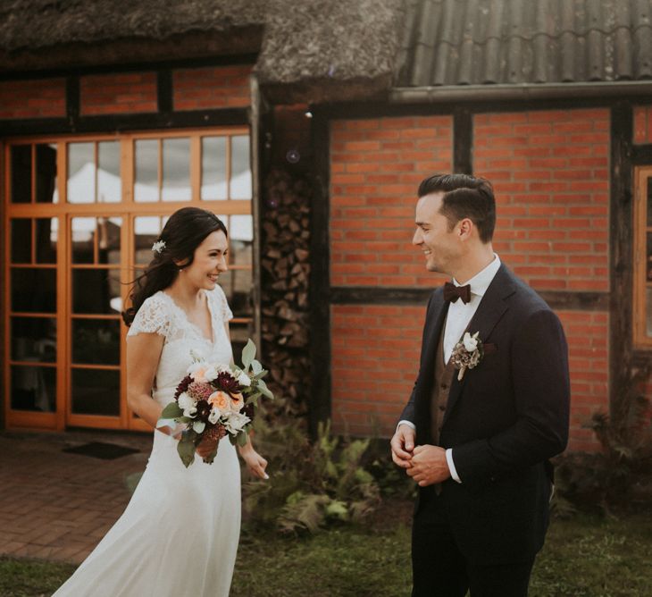 Bride and Groom and First Look