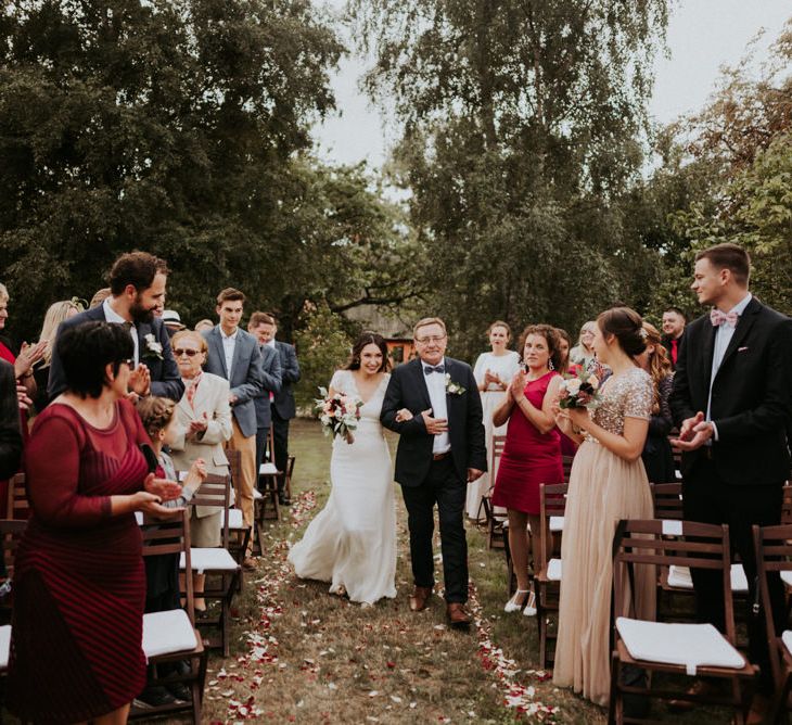 Bride walking down the aisle