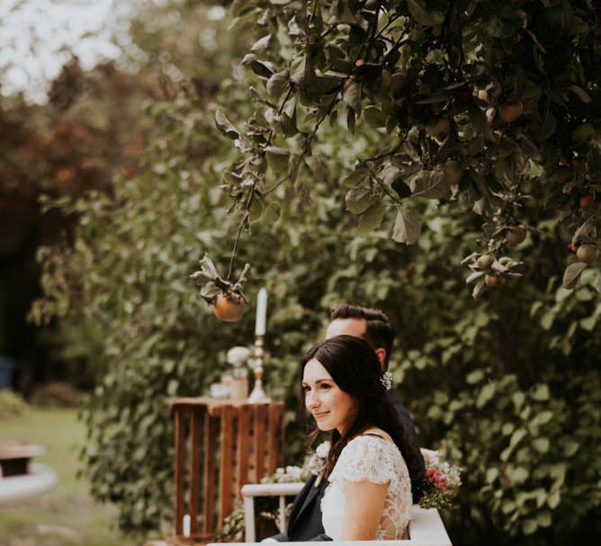 Bride and groom during blessing ceremony