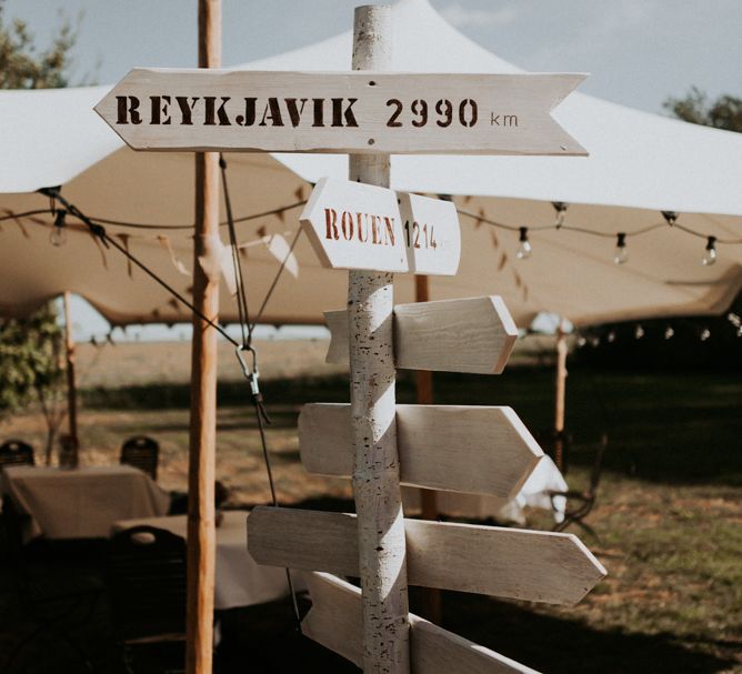 Wedding signpost