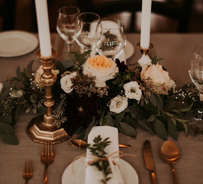 Peach tablescape