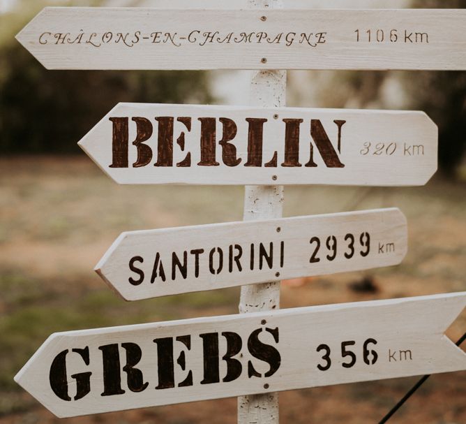 Wedding signpost