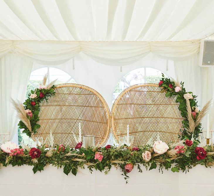 Peacock Chairs For Bride &amp; Groom At Wedding Reception