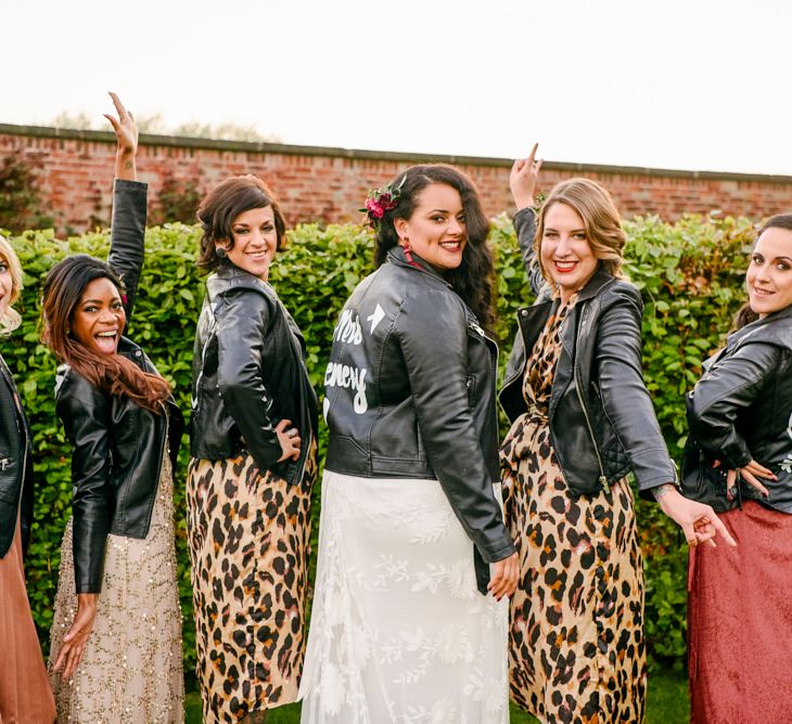 Bride &amp; Bridesmaids In Personalised Leather Jackets