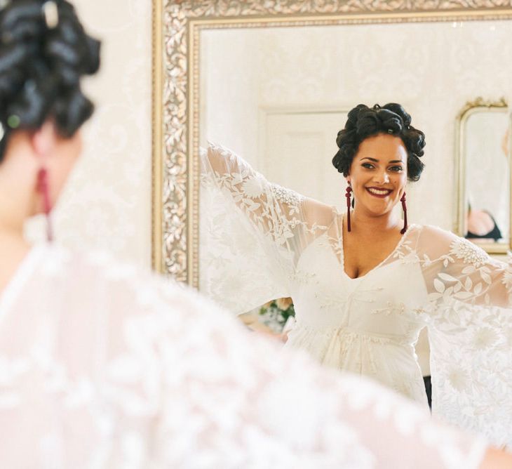 Kimono Sleeve Wedding Dress By Rue De Seine Bohemian Wedding At The Walled Garden Nottingham Images From Rose Images Wedding Photography