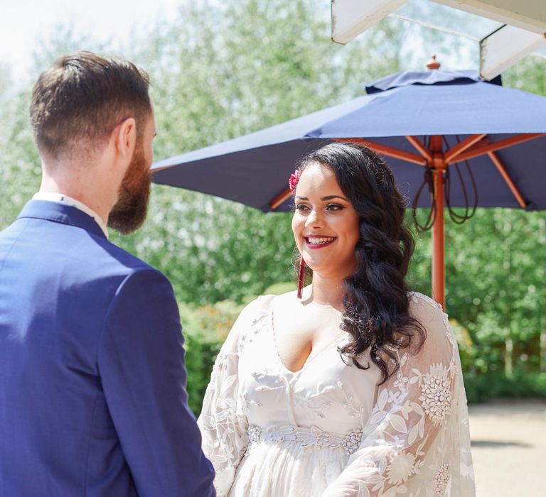 Kimono Sleeve Wedding Dress By Rue De Seine Bohemian Wedding At The Walled Garden Nottingham Images From Rose Images Wedding Photography