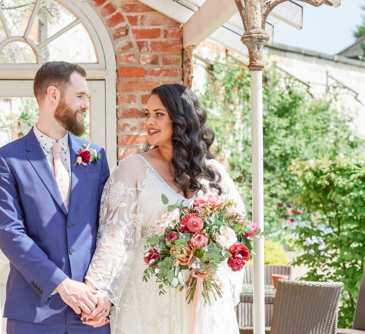 Kimono Sleeve Wedding Dress By Rue De Seine Bohemian Wedding At The Walled Garden Nottingham Images From Rose Images Wedding Photography