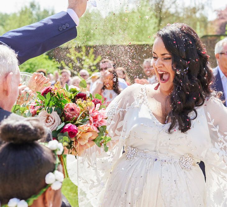 Kimono Sleeve Wedding Dress By Rue De Seine Bohemian Wedding At The Walled Garden Nottingham Images From Rose Images Wedding Photography