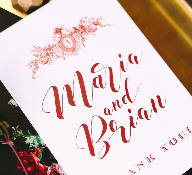 Script Font Thank You Card