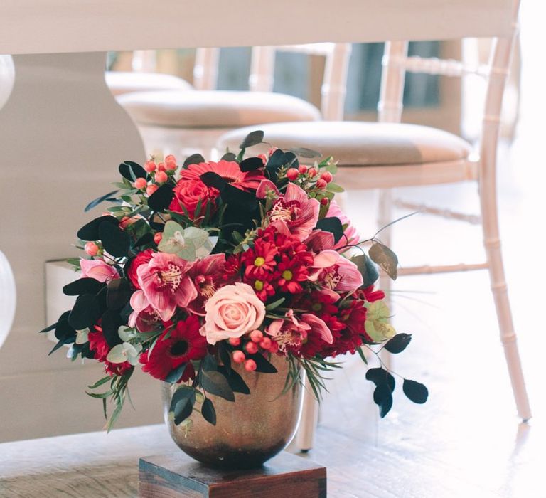 Pink and Red Wedding Flower Arrangement