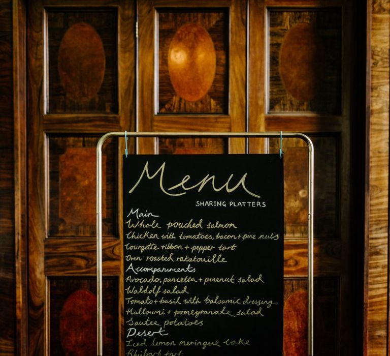 Copper Frame Menu Wedding Sign