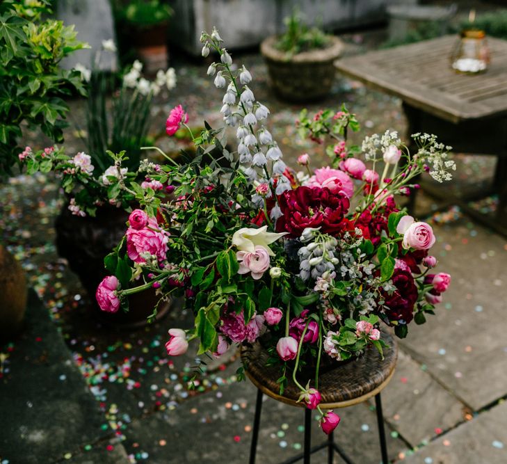 Red, Pink and Green Floral Arrangement-105