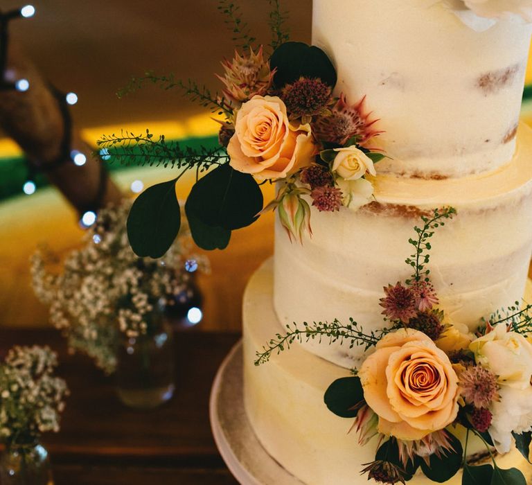 Semi Naked Wedding Cake // Image By Jason Williams Photography