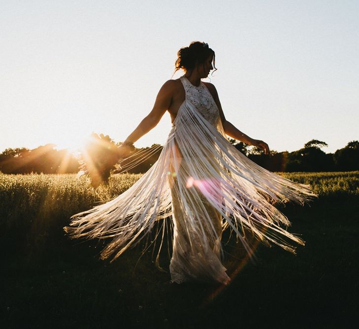 Fringed Wedding Dress By Yolan Cris // Image By Jason Williams Photography