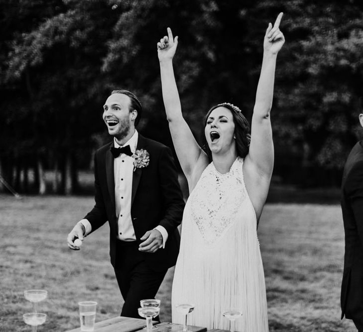 Prosecco Pong At Wedding Reception // Image By Jason Williams Photography