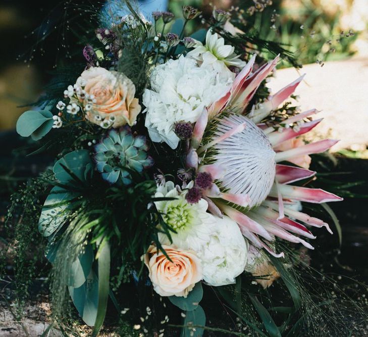 Protea Wedding Bouquet // Image By Jason Williams Photography