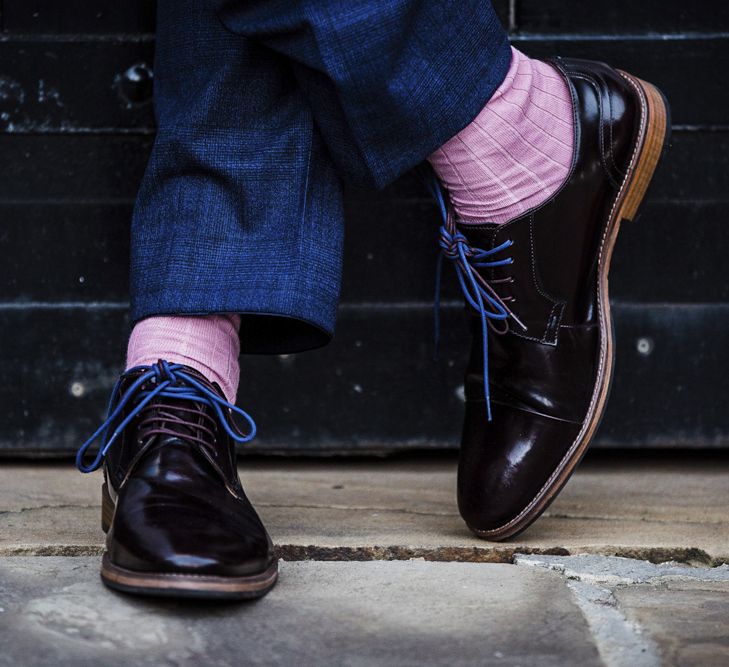 Kurt Geiger brogues with blue laces