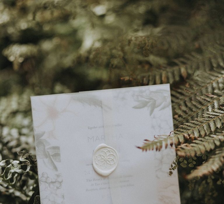 Folly &amp; Gander Wedding Invitation | Lavender, Peach &amp; Black Geek Chic Wedding at Swiss Garden Fernery &amp; Grotto, Shuttleworth | Planning &amp; Styling by Rose &amp; Dandy | Lola Rose Photography