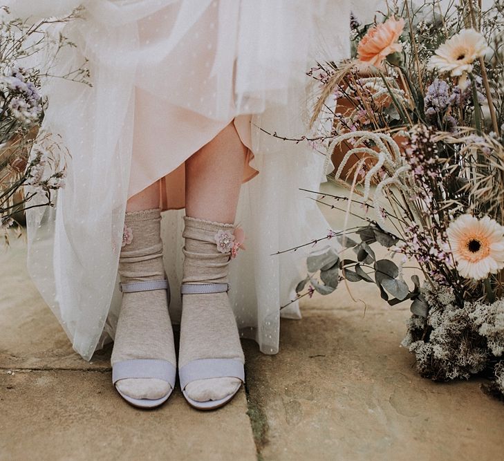 Fifth &amp; Spring Socks | Muscat Bridal Gown | Lavender, Peach &amp; Black Geek Chic Wedding at Swiss Garden Fernery &amp; Grotto, Shuttleworth | Planning &amp; Styling by Rose &amp; Dandy | Lola Rose Photography