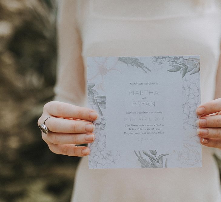 Folly &amp; Gander Wedding Invitation | Lavender, Peach &amp; Black Geek Chic Wedding at Swiss Garden Fernery &amp; Grotto, Shuttleworth | Planning &amp; Styling by Rose &amp; Dandy | Lola Rose Photography