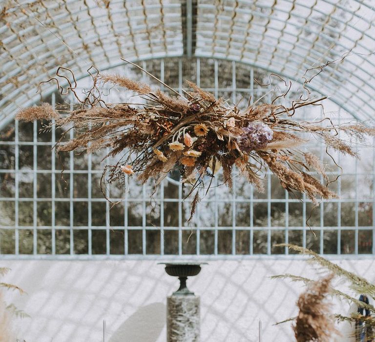 Tablescape | Hydrangea, Gerbera &amp; Pampas Grass Wedding Flowers | Lavender, Peach &amp; Black Geek Chic Wedding at Swiss Garden Fernery &amp; Grotto, Shuttleworth | Planning &amp; Styling by Rose &amp; Dandy | Lola Rose Photography