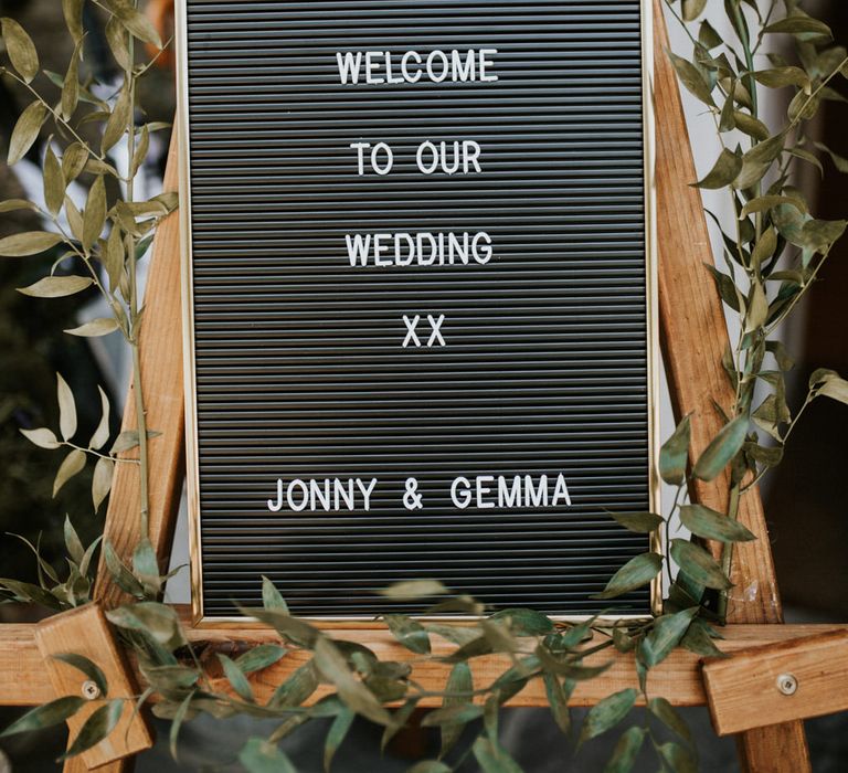 Peg Board Wedding Sign | Wedding Decor | Wedding Decor | Millbridge Court, Surrey Wedding with DIY Decor, Foliage &amp; Giant Balloons | Nataly J Photography