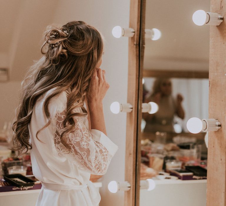 Wedding Morning Bridal Preparations | Getting Ready Robes | Millbridge Court, Surrey Wedding with DIY Decor, Foliage &amp; Giant Balloons | Nataly J Photography