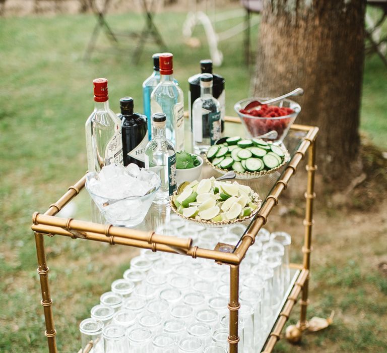 Gin Bar At Wedding // French Destination Wedding Bordeaux  Marry Me In France Suzanne Neville Bride Darek Smietana Photography