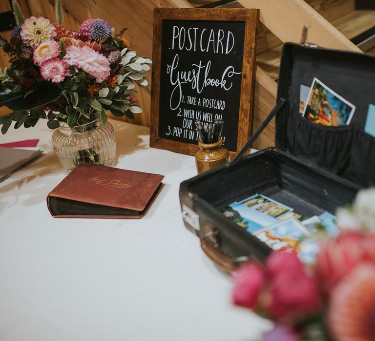 Vintage Suitcase Wedding Card Box and Guest Book Table