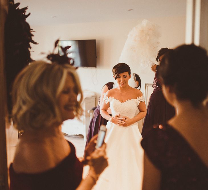 Wedding Morning, Bridal Preparations | Bri ein Lillian West Bridal Separates | Burgundy &amp; Gold Winter Wedding at Ramster Hall Weddings, Surrey | Matt Penberthy Photography | John Harris Wedding Films