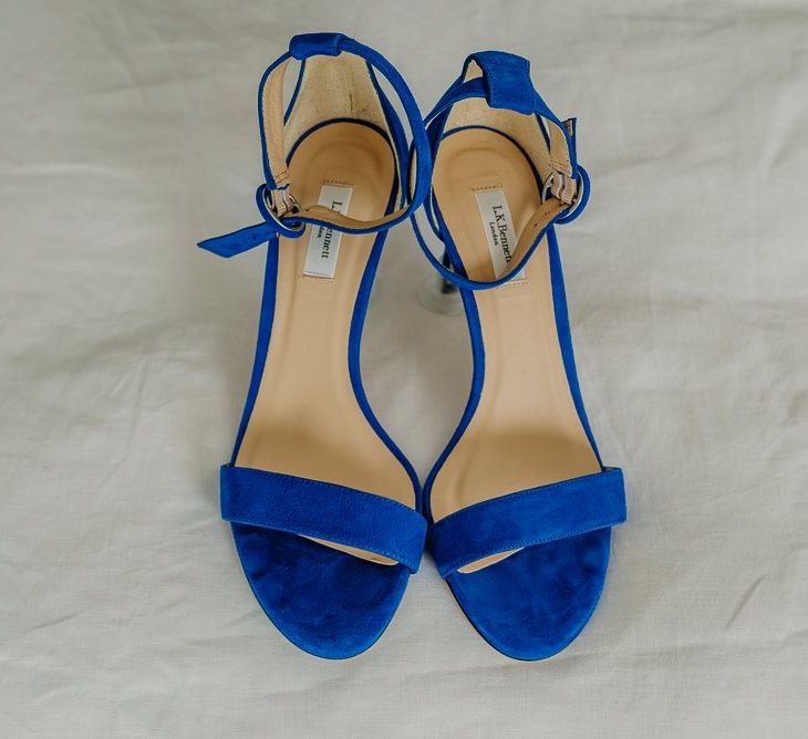 Blue wedding shoes for bride