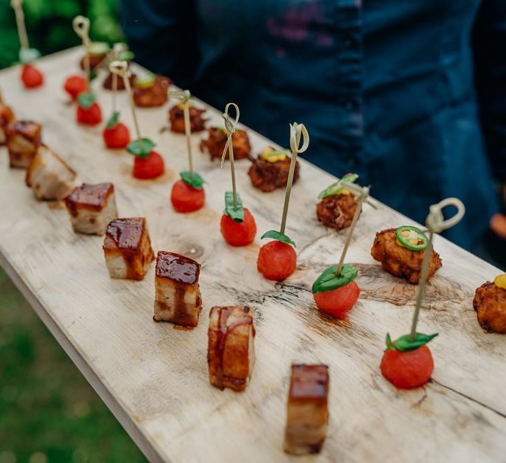 Wedding canapés at Ever After, The Dartmoor Wedding Venue