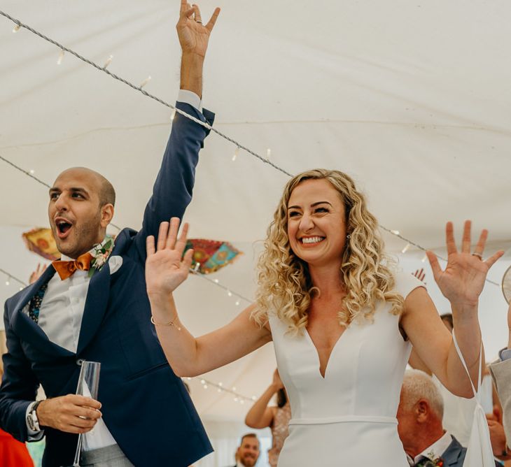 Bride and Groom enjoy wedding band