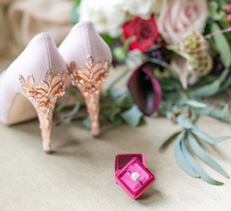 Blush Pink &amp; Rose Gold Embellished Shoes By Harriet Wilde // Anneli Marinovich Photography