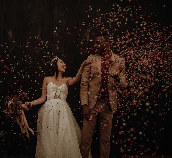 Confetti moment with at the Giraffe Shed