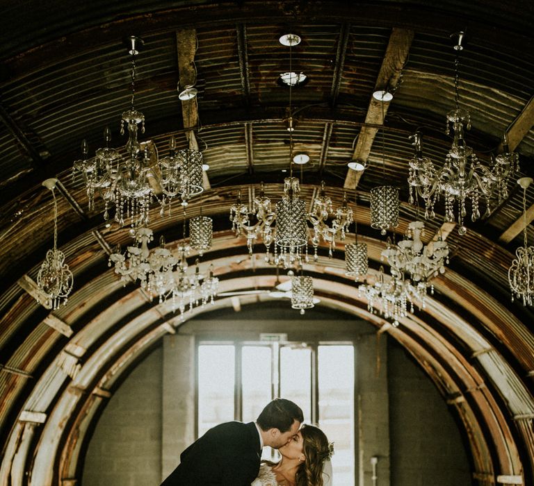 Bride In Augusta Jones Wedding Dress // Glasshouse Wedding At Anran In Devon // Image By Paige Grace Photography // Film By The Wild Bride