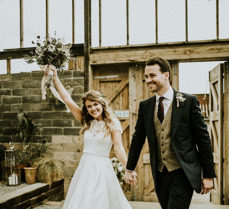 Bride In Augusta Jones Wedding Dress // Glasshouse Wedding At Anran In Devon // Image By Paige Grace Photography // Film By The Wild Bride