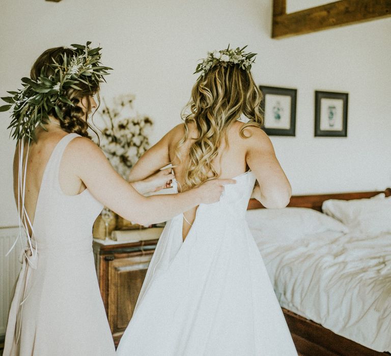 Augusta Jones Wedding Dress // Glasshouse Wedding At Anran In Devon // Image By Paige Grace Photography // Film By The Wild Bride