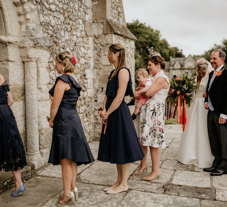 Bridesmaids In Navy Dresses // Image By Green Antlers Photography