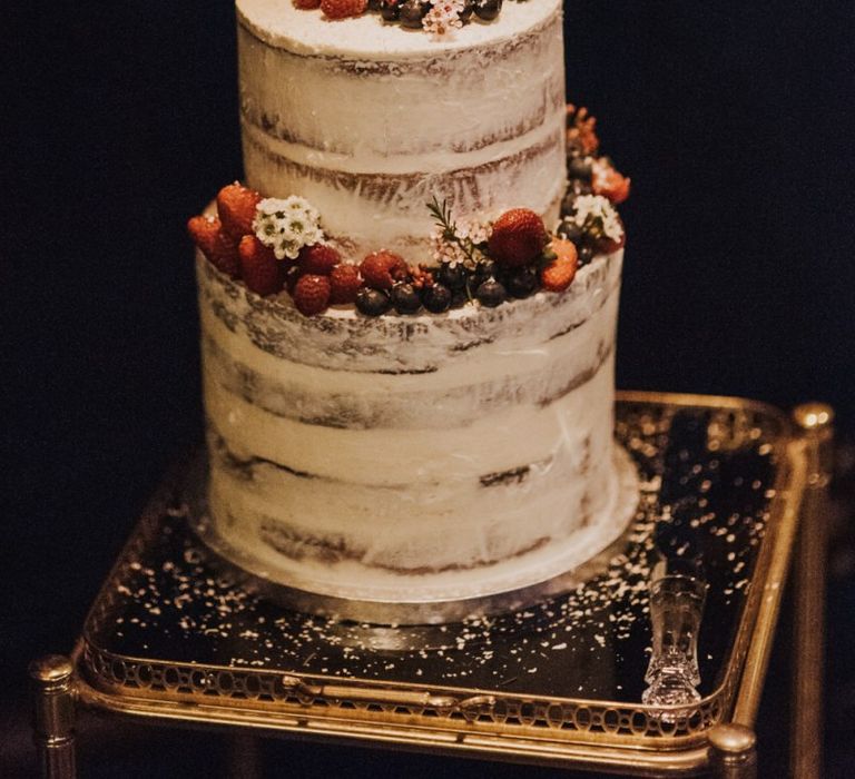 Semi-naked wedding cake at Australian wedding