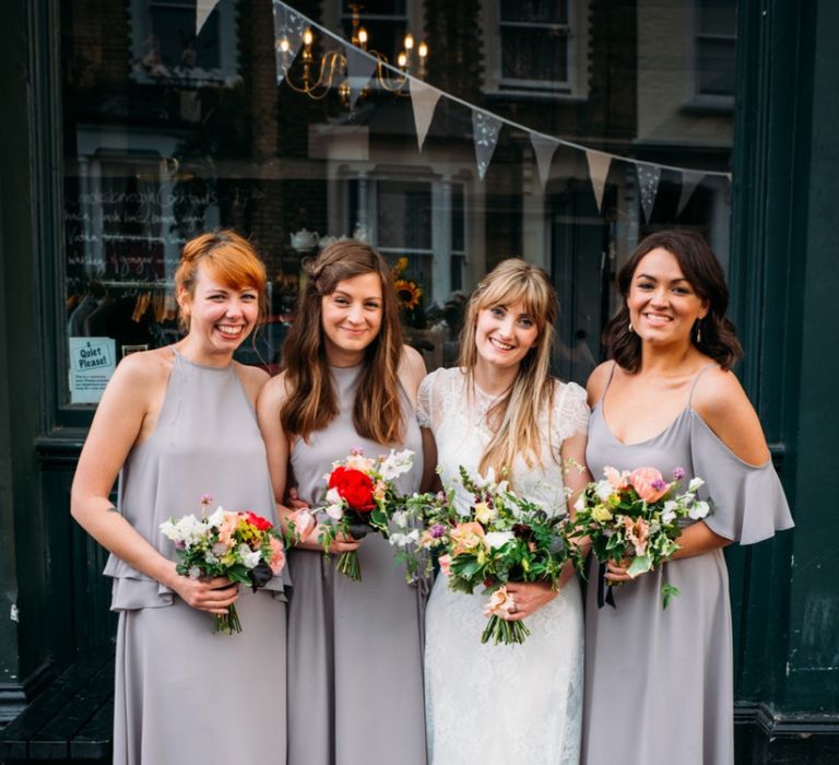 Grey mis-match Rewritten bridesmaid dress styles